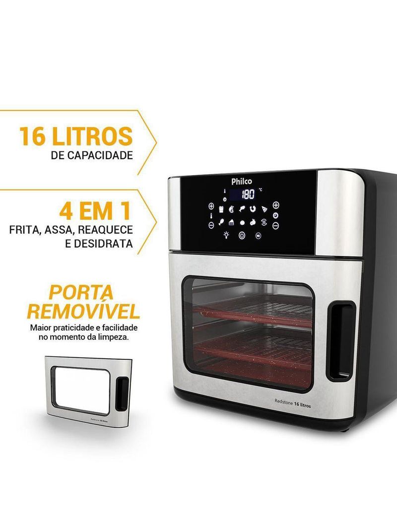 Air Fryer Philco 16L 4 em 1 Painel Digital PAF16A 220V