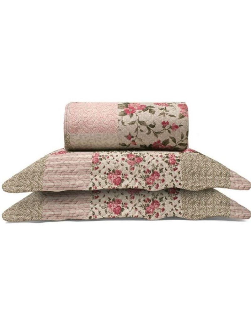 Cobre Leito Buettner Queen Microfibra Renove Estampado Solace 3 Peças – Bege