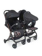 Carrinho de Bebê para Gêmeos Galzerano Duolee 0 Meses até 15kg Preto com Cobre