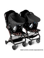 Carrinho de Bebê para Gêmeos Galzerano Duolee 0 Meses até 15kg Preto com Cobre