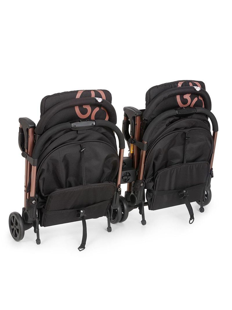 Carrinho de Bebê para Gêmeos Galzerano Duolee 0 Meses até 15kg Preto com Cobre