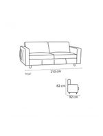 Sofá De Couro Guarujá 3 Lugares Soft Tabaco - Mempra Design