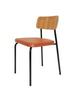 Cadeira Student Decorativa Preta Caramelo Overseas