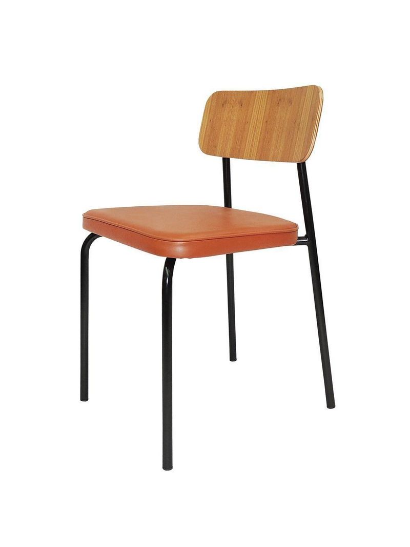 Cadeira Student Decorativa Preta Caramelo Overseas