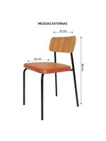 Cadeira Student Decorativa Preta Caramelo Overseas