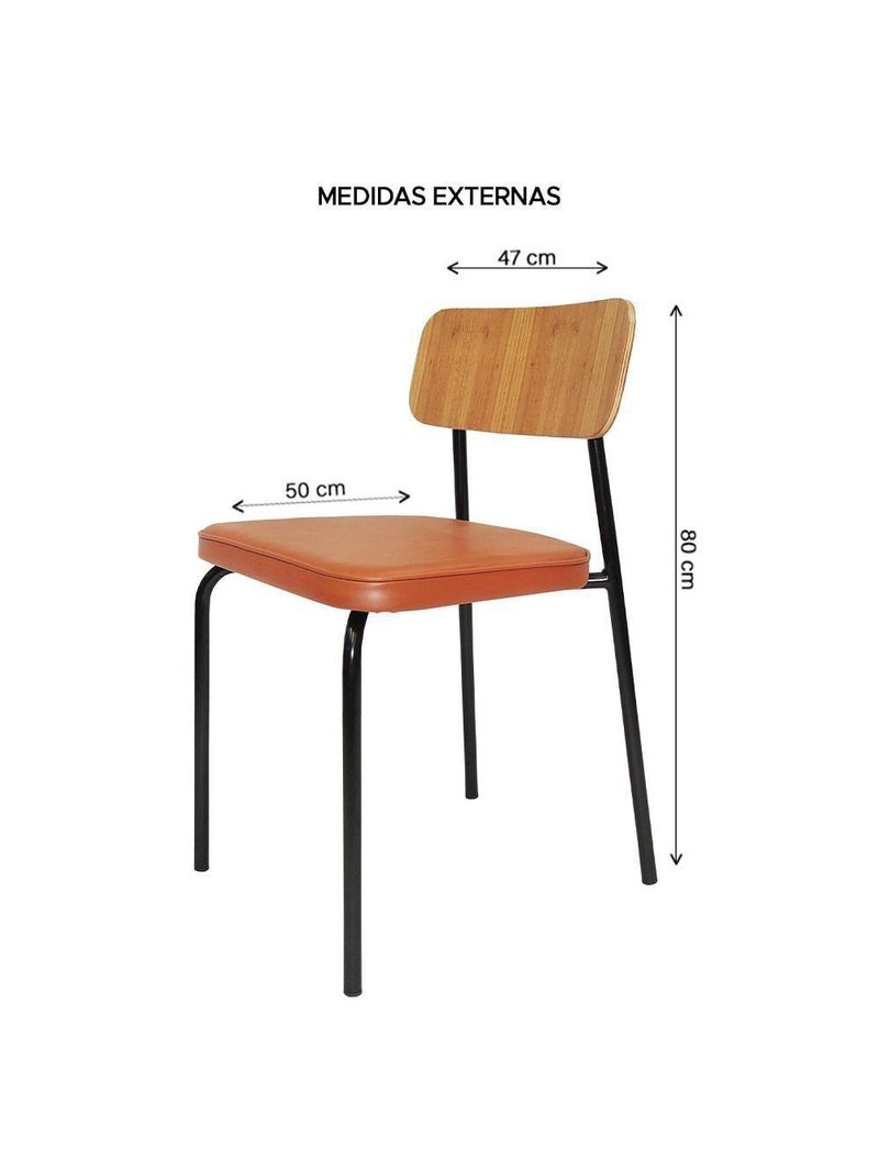 Cadeira Student Decorativa Preta Caramelo Overseas