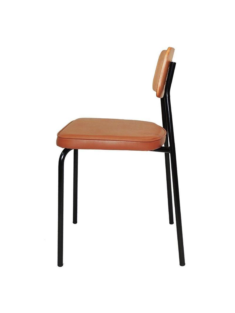 Cadeira Student Decorativa Preta Caramelo Overseas