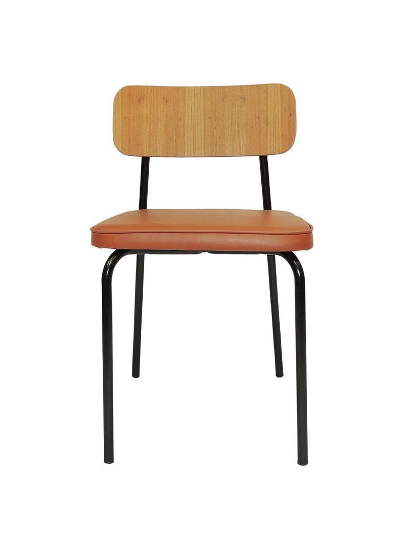 Cadeira Student Decorativa Preta Caramelo Overseas