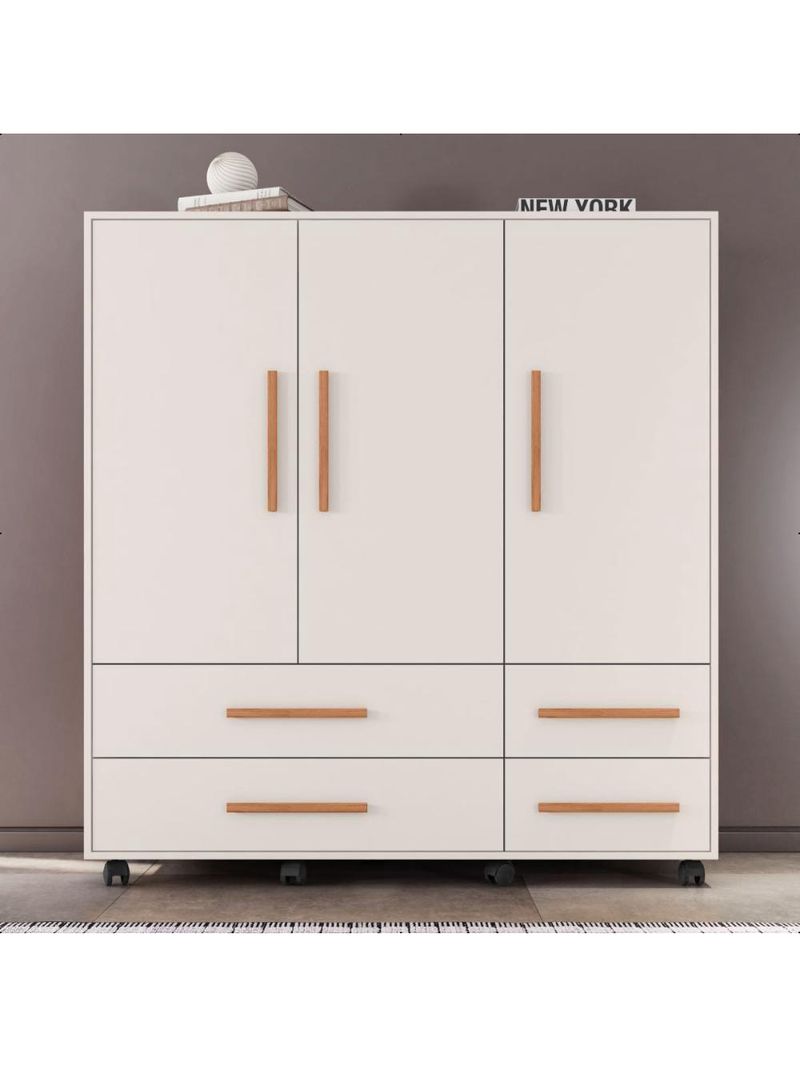 Cômoda 3 Portas 4 Gavetas Seth Branca Caemmun
