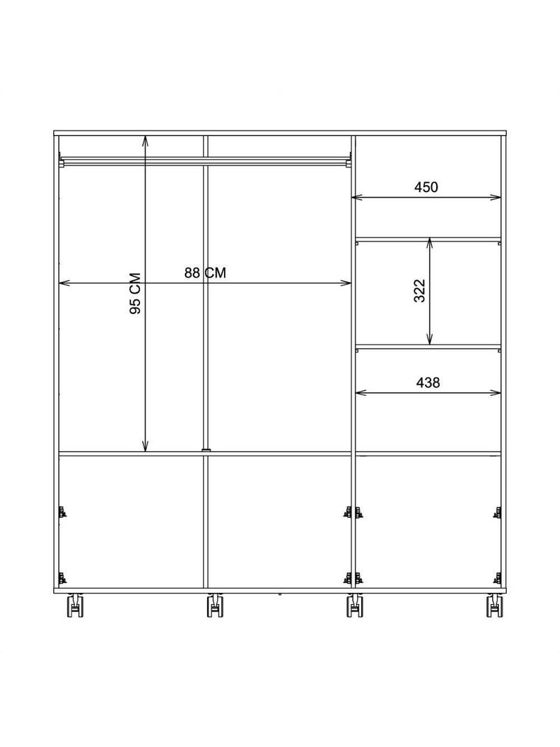 Cômoda 3 Portas 4 Gavetas Seth Branca Caemmun