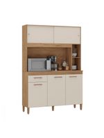 Cozinha Compacta Ceara 5 Portas 1 Gaveta Canelato Rustico Com Off White