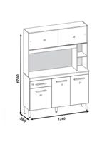 Cozinha Compacta Ceara 5 Portas 1 Gaveta Canelato Rustico Com Off White