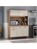 Cozinha Compacta Ceara 5 Portas 1 Gaveta Canelato Rustico Com Off White