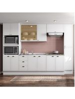 Cozinha Completa Milla Look Armário E Balcão Branco Carraro