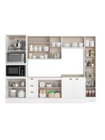 Cozinha Completa Milla Look Armário E Balcão Branco Carraro