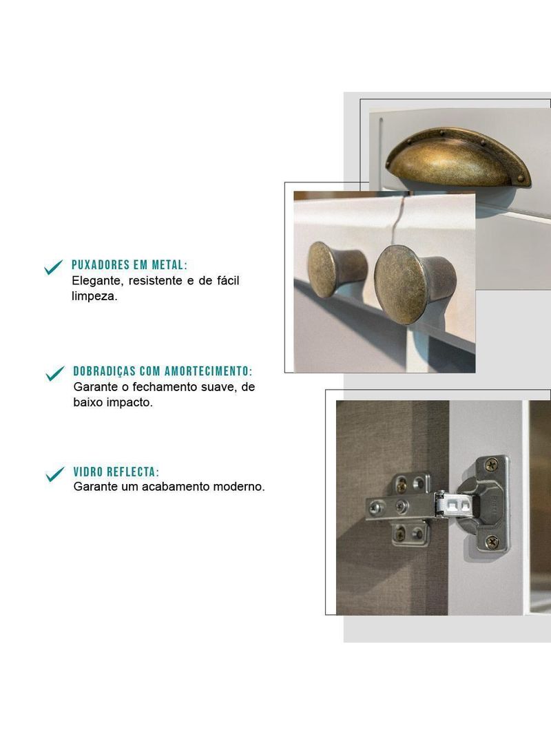 Cozinha Completa Milla Look Armário E Balcão Branco Carraro