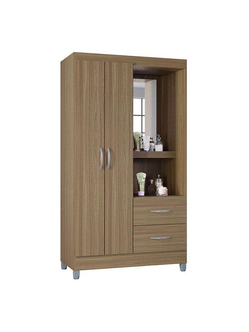 Guarda Roupa Solteiro Cordoba 2 Portas Castanho – Poquema