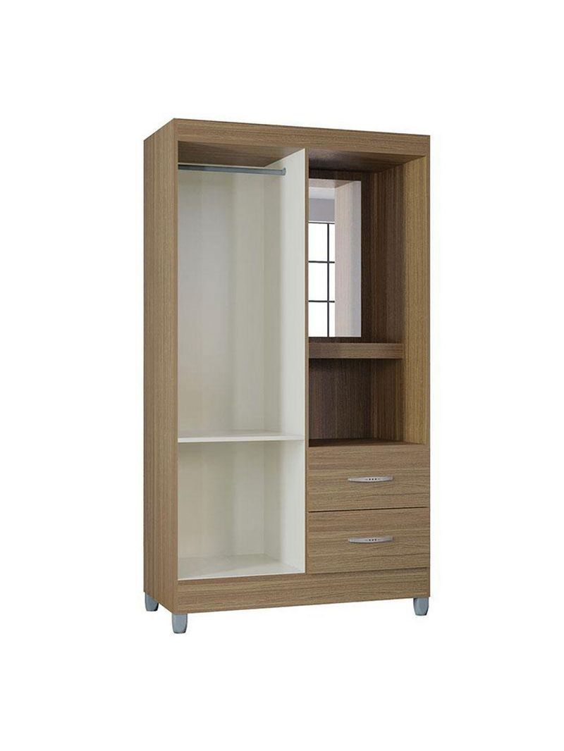 Guarda Roupa Solteiro Cordoba 2 Portas Castanho – Poquema