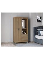 Guarda Roupa Solteiro Cordoba 2 Portas Castanho – Poquema