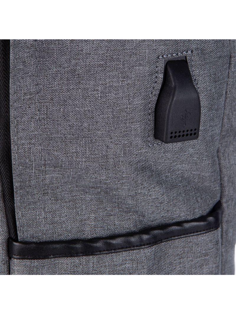 Mochila para Notebook Executiva HT-8002 Tecido Impermeável com Entrada USB - Cinza