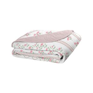 Cobre Leito Tecebem Casal Malha 100% Algodão Estampado em Matelassê Grazi 210x240 cm – Cor Rosinha