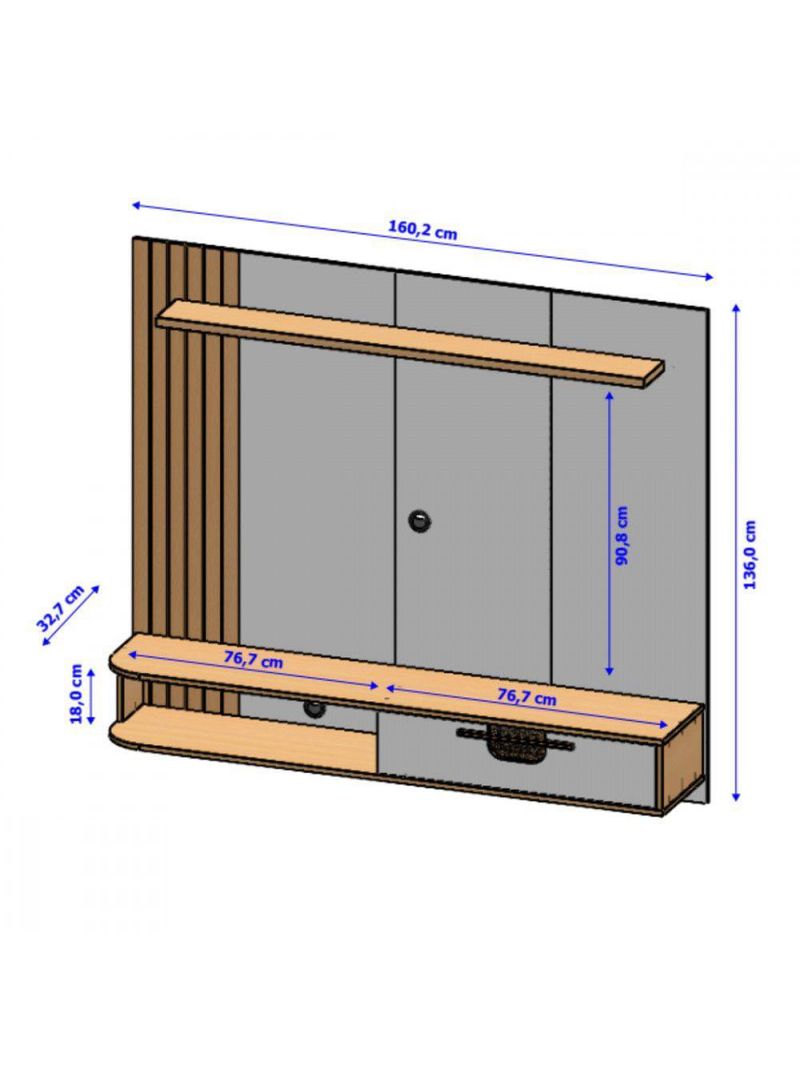 Painel Jeri Tv Até 65 Polegadas Naturalle Off White Bechara