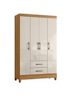 Guarda Roupa Solteiro Ambiente Paraty 4 Portas Freijó Off White – Moval