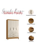 Guarda Roupa Solteiro Ambiente Paraty 4 Portas Freijó Off White – Moval