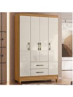 Guarda Roupa Solteiro Ambiente Paraty 4 Portas Freijó Off White – Moval