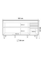 Balcão Gabinete 160cm Sem Tampo 4 Portas 2 Gavetas Arkansas Castanho/Cinza - Lumil Móveis