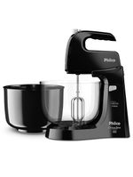 Batedeira Philco Crome Base Cristal Duo Turbo Preta 550W 110V