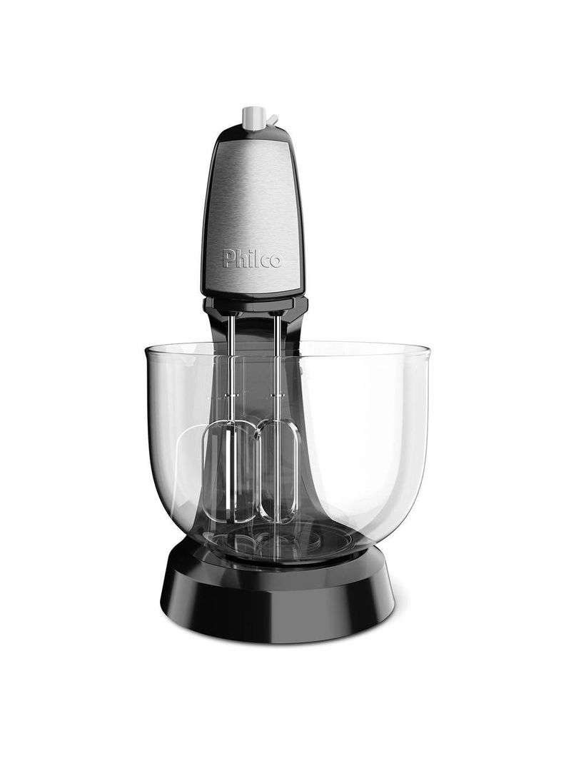 Batedeira Philco Crome Base Cristal Duo Turbo Preta 550W 110V