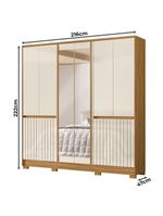 Guarda Roupa Casal Alasca 10 Portas Freijó Off White Com Espelho - Moval