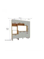 Armário de Cozinha Completo Genialflex Essência Freijó White Laca