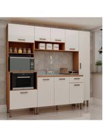 Armário de Cozinha Completo Genialflex Essência Freijó White Laca