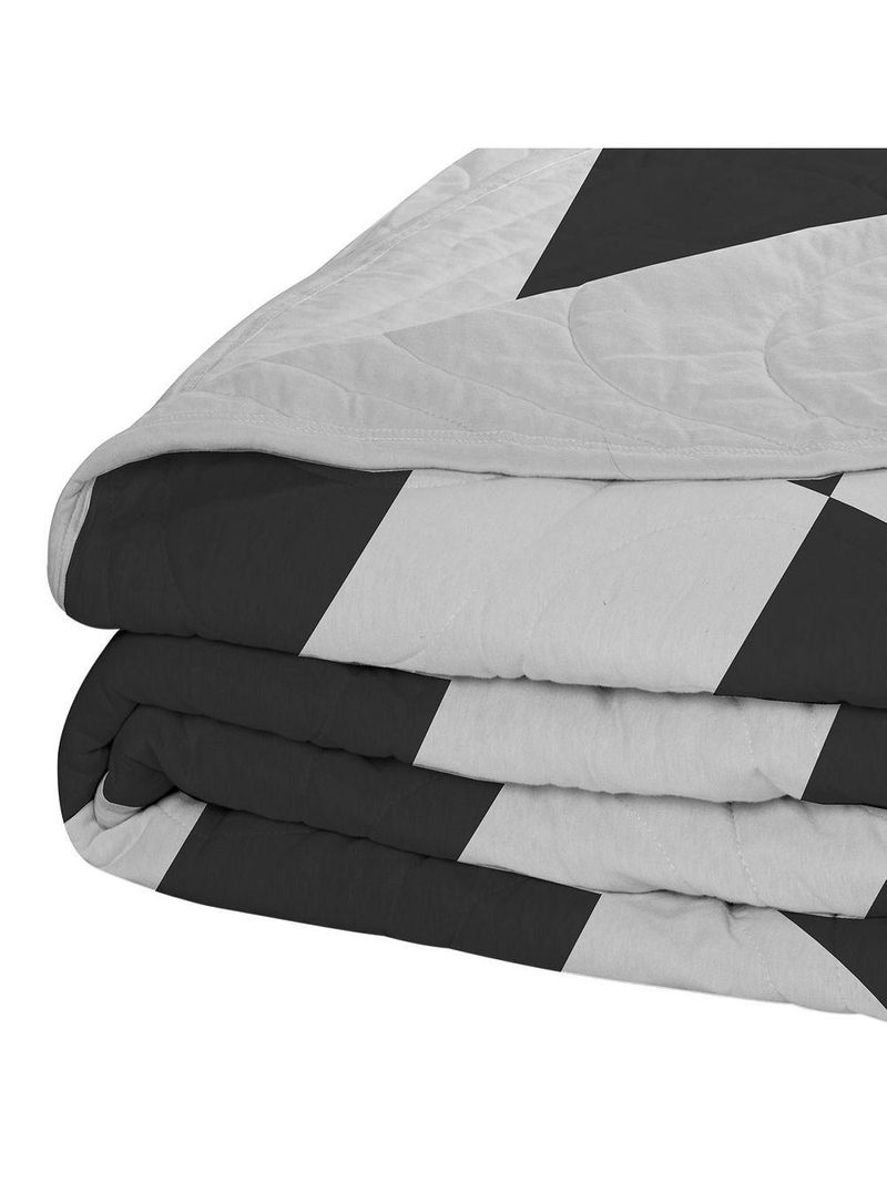 Cobre Leito Tecebem Solteiro Malha 100% Algodão Estampado Em Matelassê Eric 170x240m Cinza