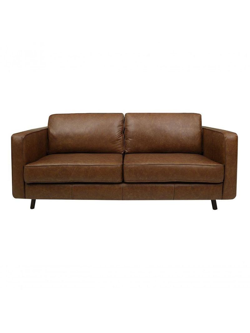 Sofá De Couro Guarujá 3 Lugares Soft Mel - Mempra Design