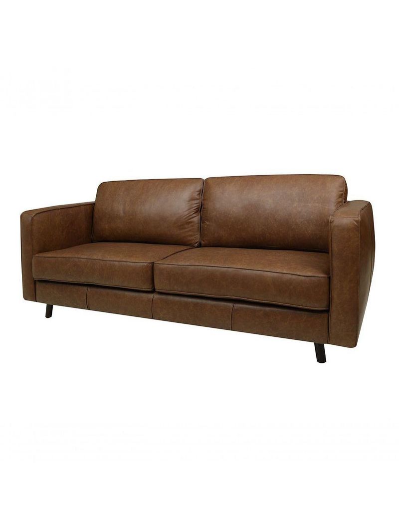 Sofá De Couro Guarujá 3 Lugares Soft Mel - Mempra Design
