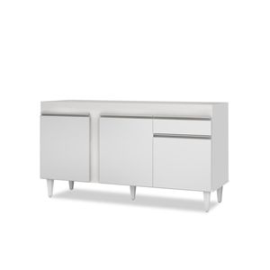 Balcão Gabinete para Pia 150cm Sem Tampo 3 Portas 1 Gaveta Dakota Branco - Lumil