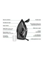 Ferro De Passar A Vapor Philco 320ml Base Cerâmica PFV70 110V