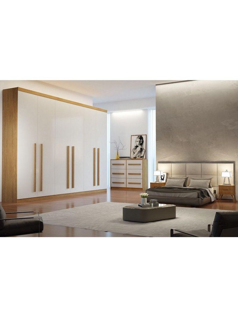 Guarda Roupa Casal 6 Portas E 6 Gavetas Imbuia/off Whit