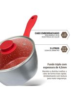 Panela Philco 3L Redstone com Tampa de Vidro PPN22A