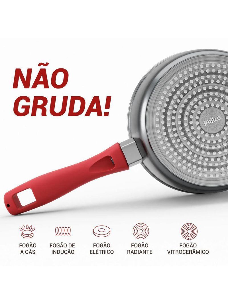 Panela Philco 3L Redstone com Tampa de Vidro PPN22A