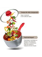 Panela Philco 3L Redstone com Tampa de Vidro PPN22A