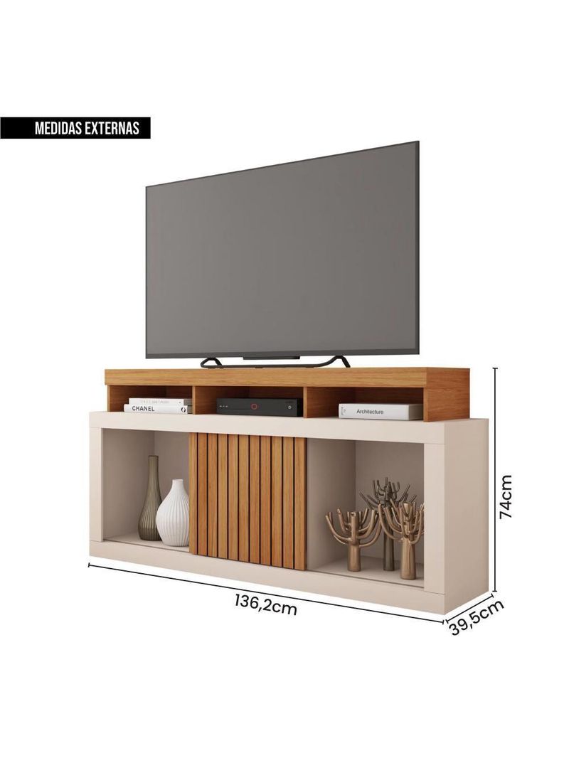 Bancada Rack Para Tv Até 55 Polegadas Marrom Frost Caemmun