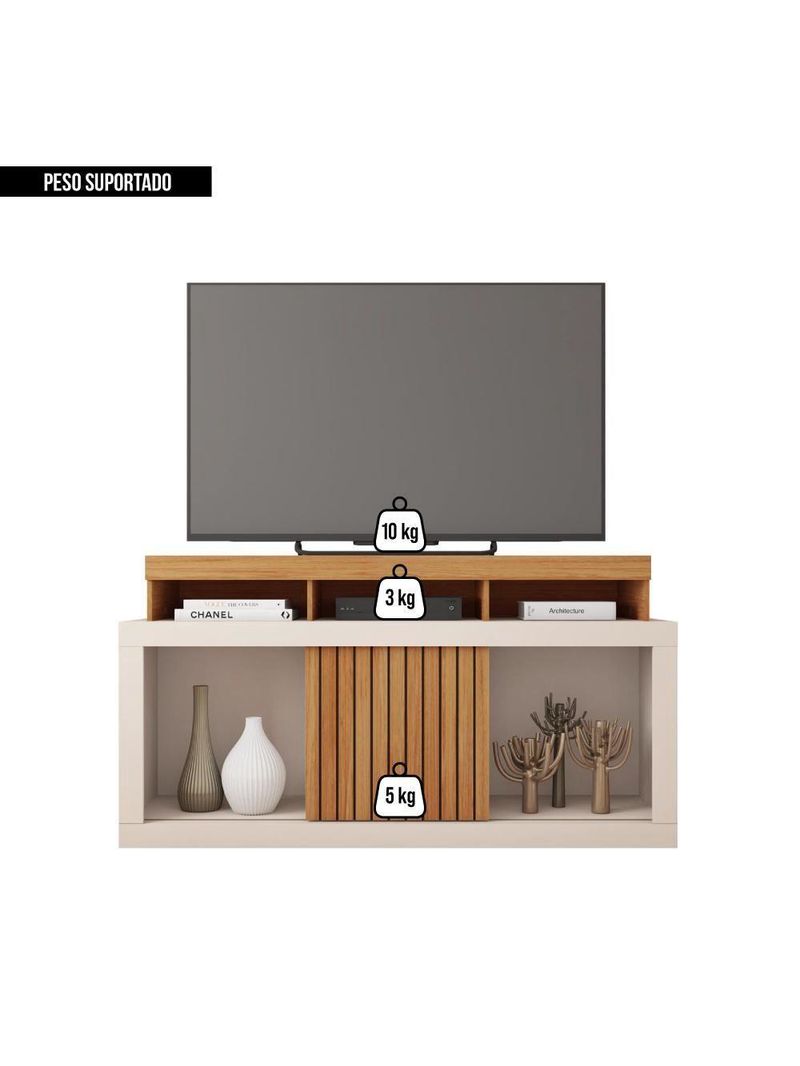 Bancada Rack Para Tv Até 55 Polegadas Marrom Frost Caemmun