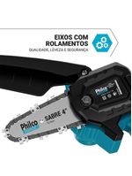 Mini Motosserra Philco Force PMM124 Bateria De Lítio 7 Acessórios Bivolt