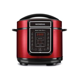Panela de Pressão Elétrica Mondial Master Cooker Red PE-39 – 5L – 220V – Vermelho/Inox
