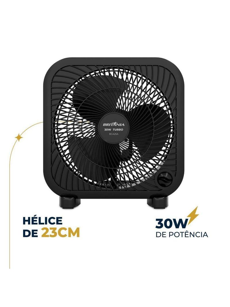 Ventilador Circulador Britânia 30W 3 Velocidades BCA25A 110V