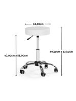 Banqueta Mocho Sem Encosto Com Regulagem De Altura - Branco